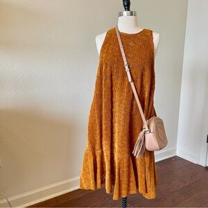 Anthropologie Orange Midi Dress